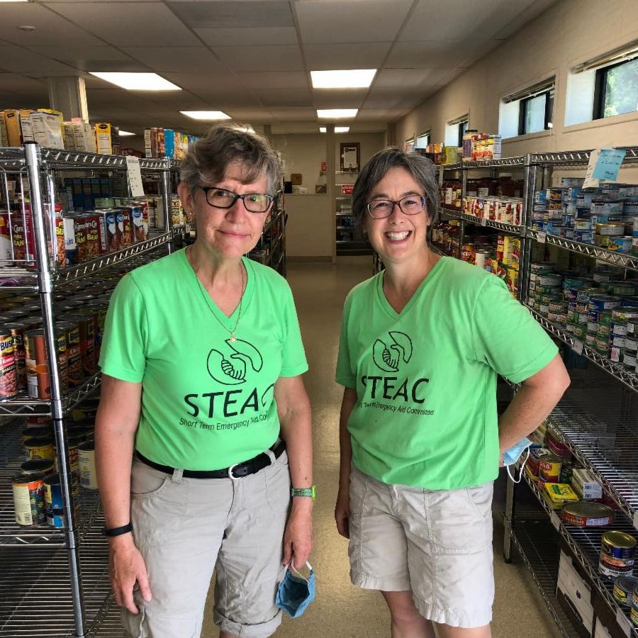 Meg Gurley and Judy Mehravari volunteering at STEAC