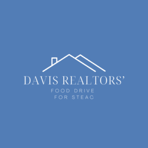 Davis Realtor's Food Drive wording with house rooftops