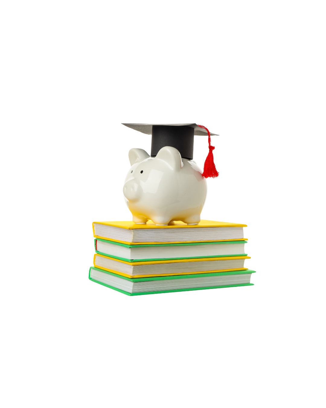 2026 STEAC Education Scholarship photo icon with a piggy bank on top of books.